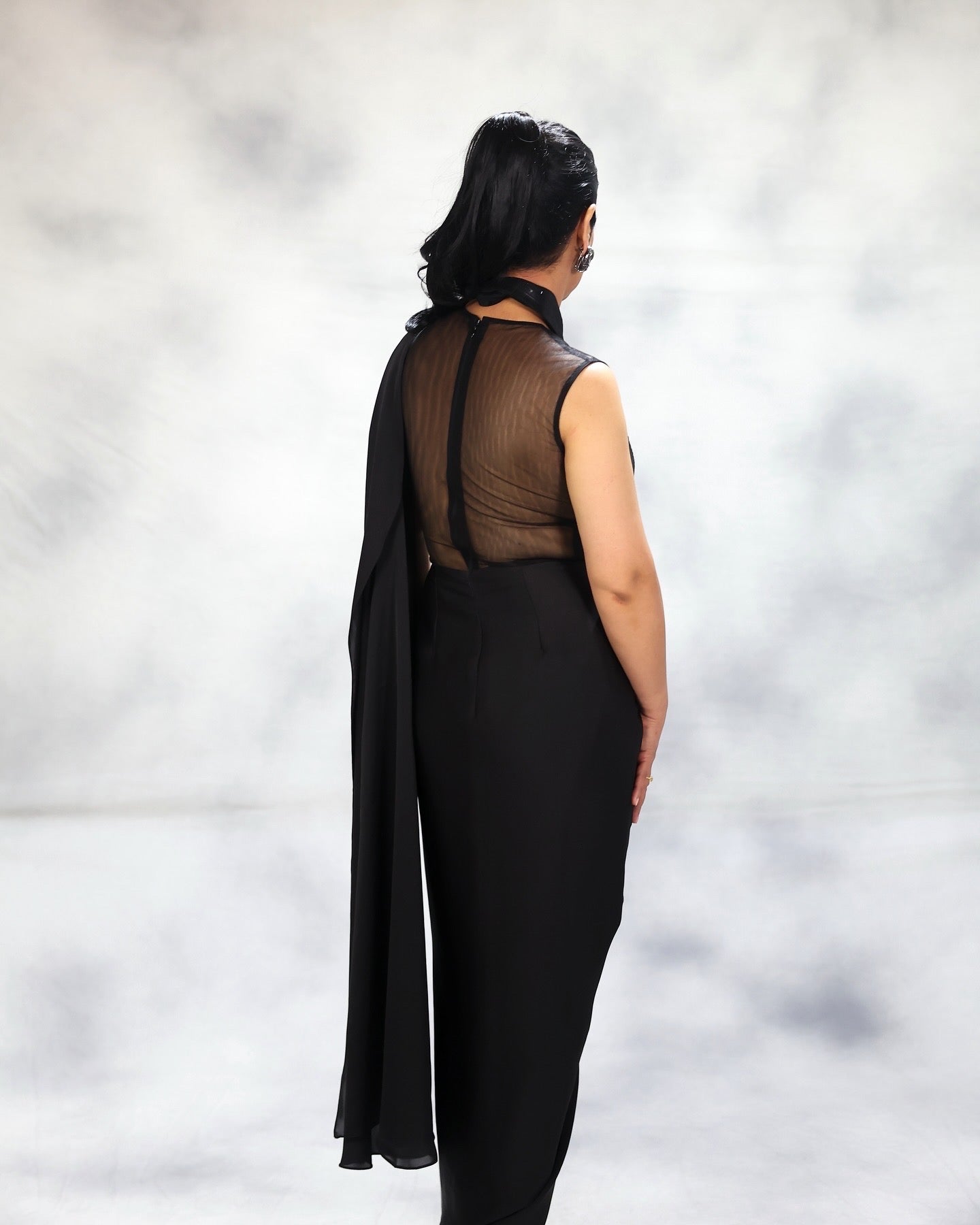 Metallica saree drape